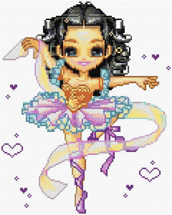 Balerina free cross-stitch pattern