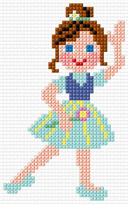 Ballerina free cross-stitch pattern
