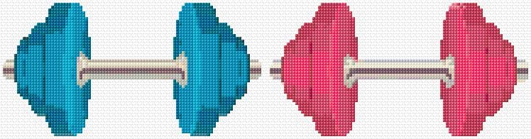 Dumbbells free cross-stitch pattern
