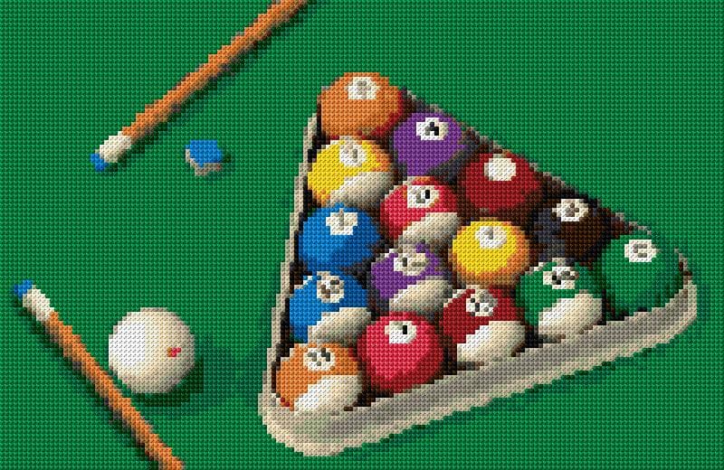 Billiard free cross-stitch pattern