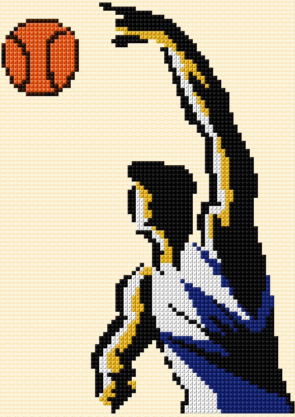 Basketball Player free cross-stitch pattern