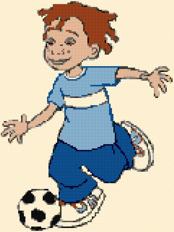 Soccer Player free cross-stitch pattern