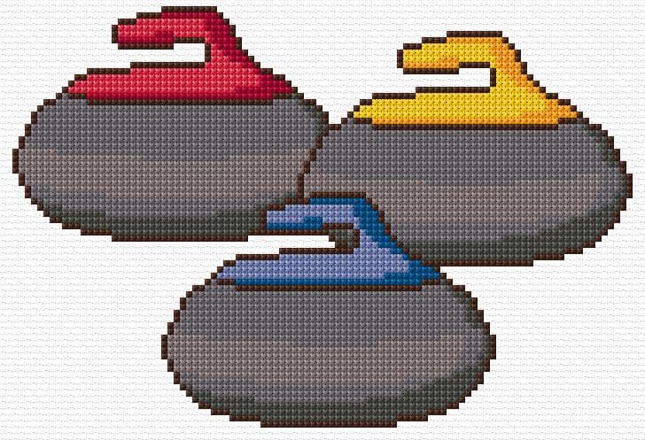 Curling Rocks free cross-stitch pattern