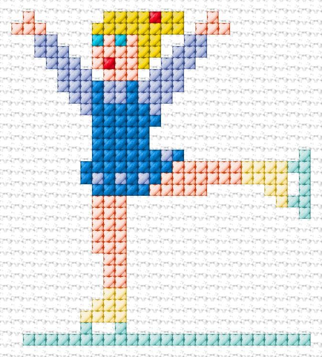 Scating free cross-stitch pattern