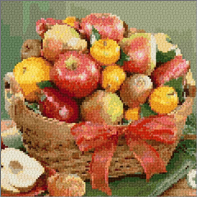 Fruits Basket free cross-stitch pattern
