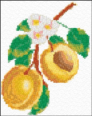 Peach free cross-stitch pattern