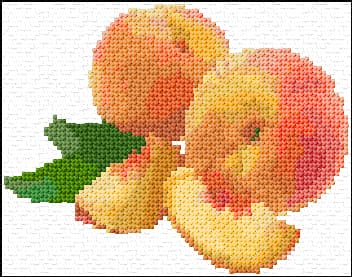 Peaches free cross-stitch pattern