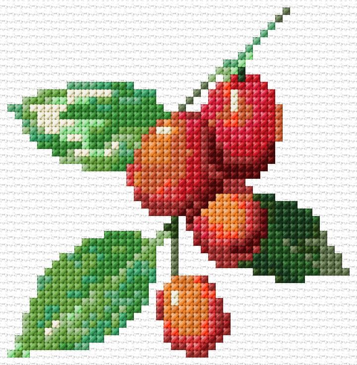 Wolfberries free cross-stitch pattern