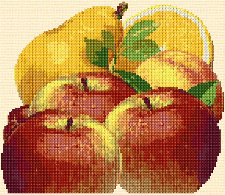 Fruits free cross-stitch pattern