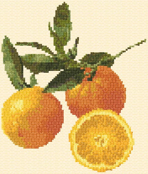 Oranges free cross-stitch pattern