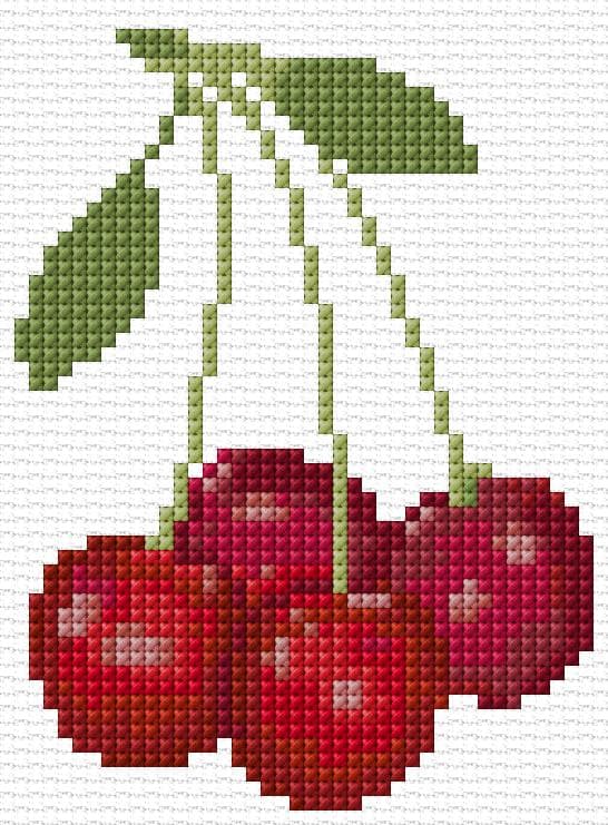 Cherries free cross-stitch pattern