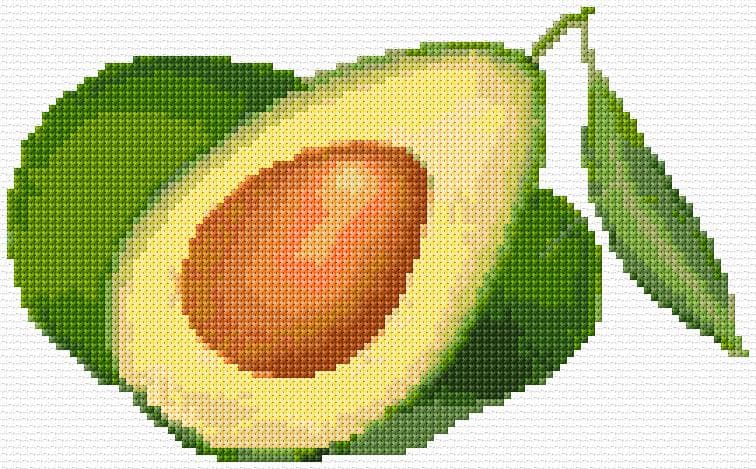 Avocado free cross-stitch pattern