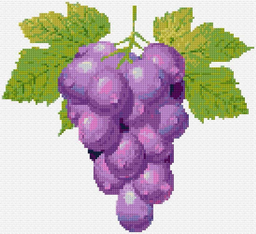 Grapes free cross-stitch pattern