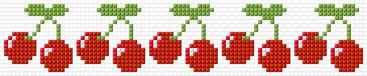 Cherry Border free cross-stitch pattern