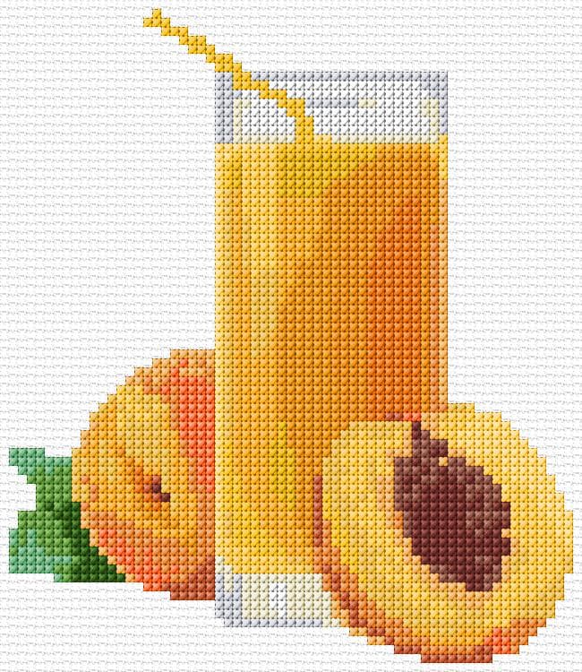 Peaches free cross-stitch pattern