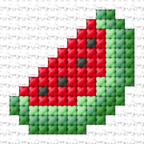 Watermelon free cross-stitch pattern