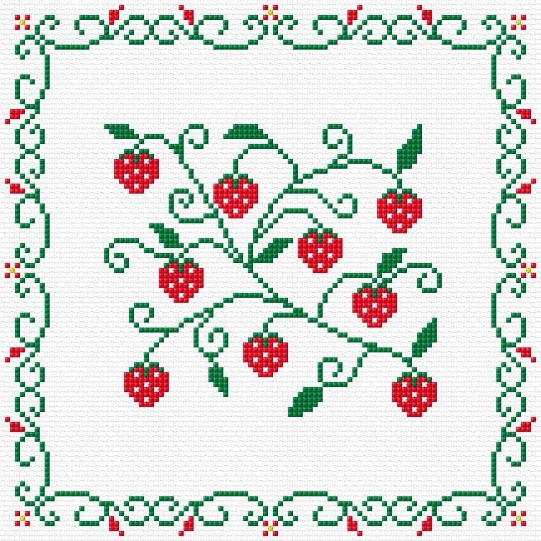 Strawberry free cross-stitch pattern