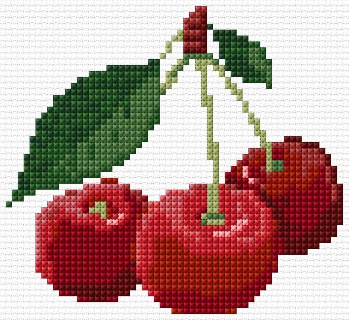 Cherries free cross-stitch pattern