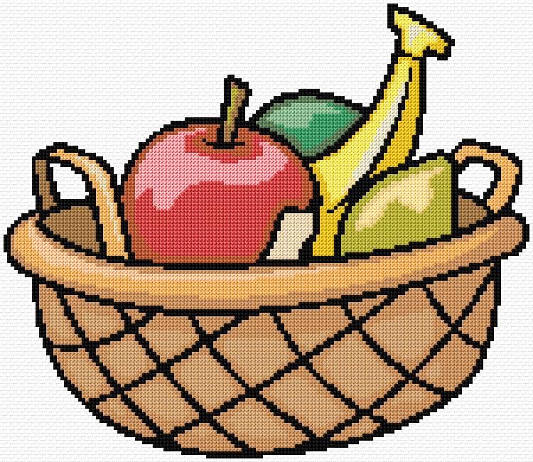 Fruits free cross-stitch pattern
