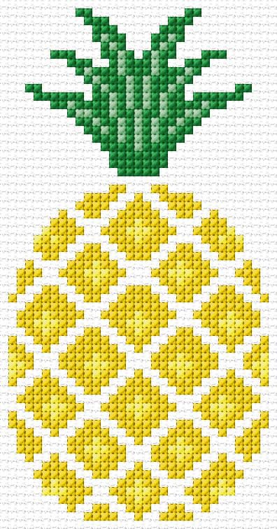 Pineapple free cross-stitch pattern