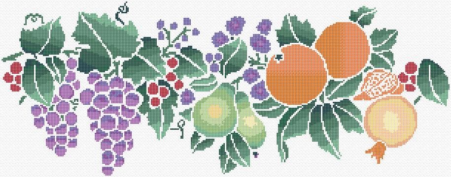 Fruits free cross-stitch pattern