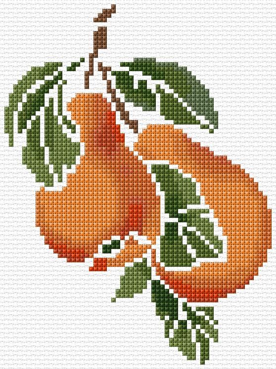 Pears free cross-stitch pattern