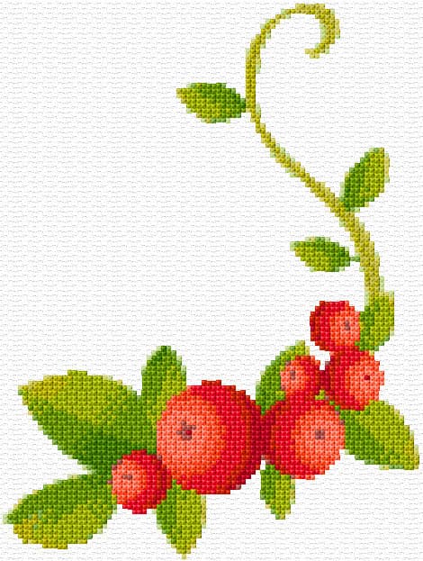 Berries free cross-stitch pattern