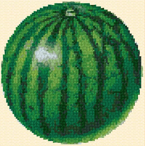 Watermelon free cross-stitch pattern