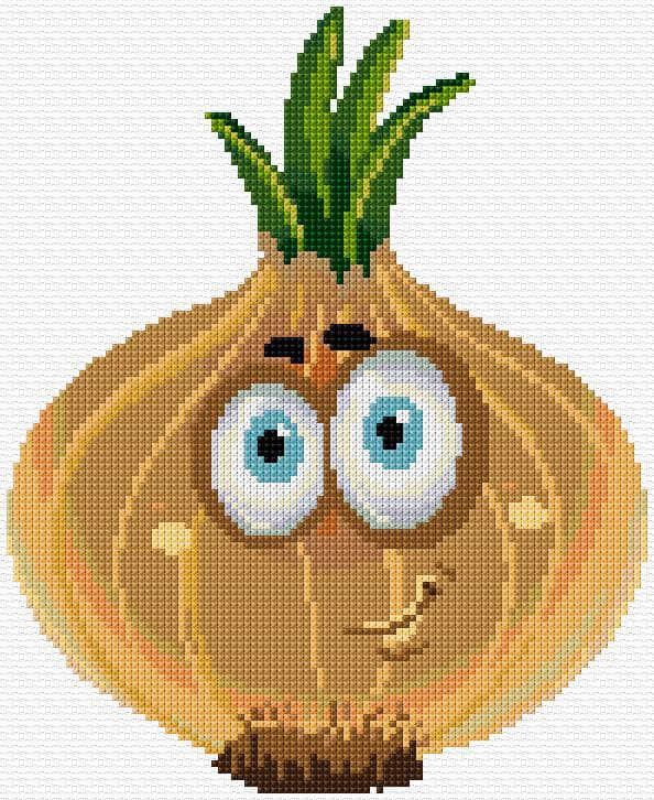 Onion free cross-stitch pattern