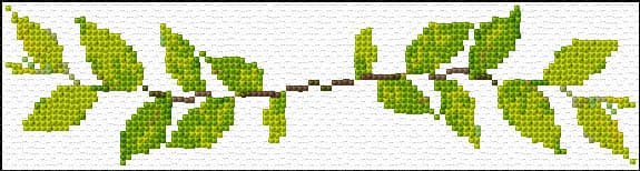 Leaves Border free cross-stitch pattern