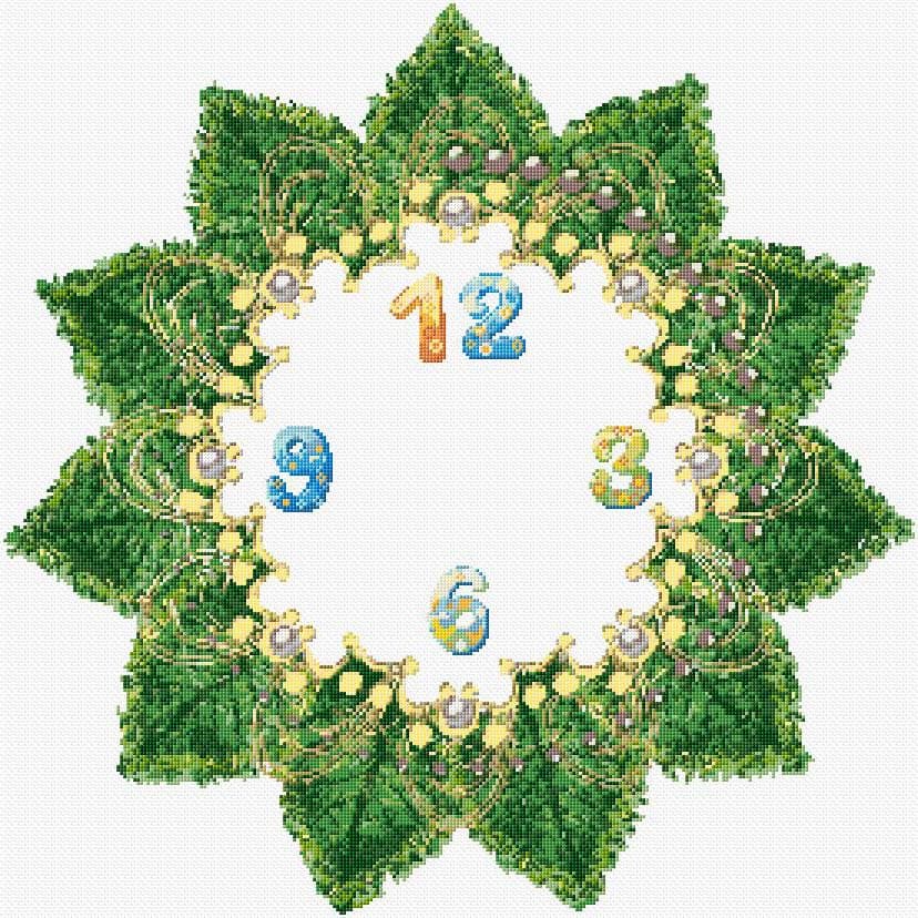 Wall Clock free cross-stitch pattern