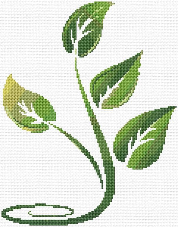 Leaves free cross-stitch pattern