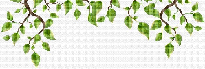 Leaves free cross-stitch pattern