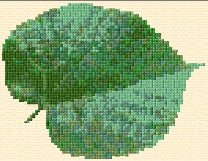 Linden Leaf free cross-stitch pattern