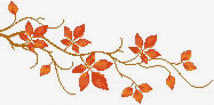 Autumn Branch free cross-stitch pattern