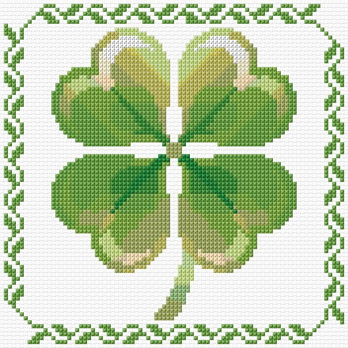 Clover free cross-stitch pattern
