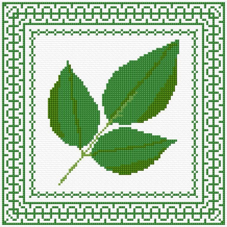 Leaves free cross-stitch pattern