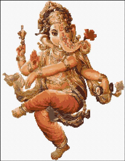 Dansing Ganesha free cross-stitch pattern