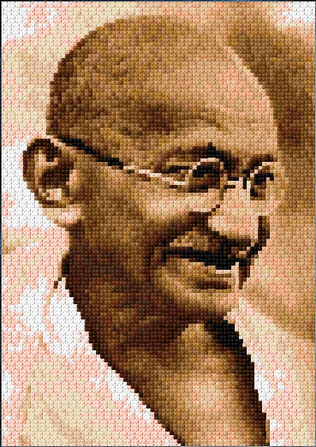 Gandhi free cross-stitch pattern
