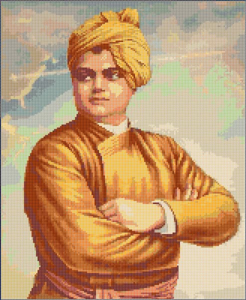 Swami Vivekananda free cross-stitch pattern