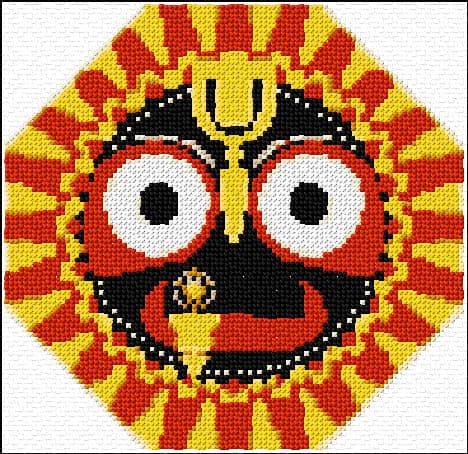 Jagannath free cross-stitch pattern