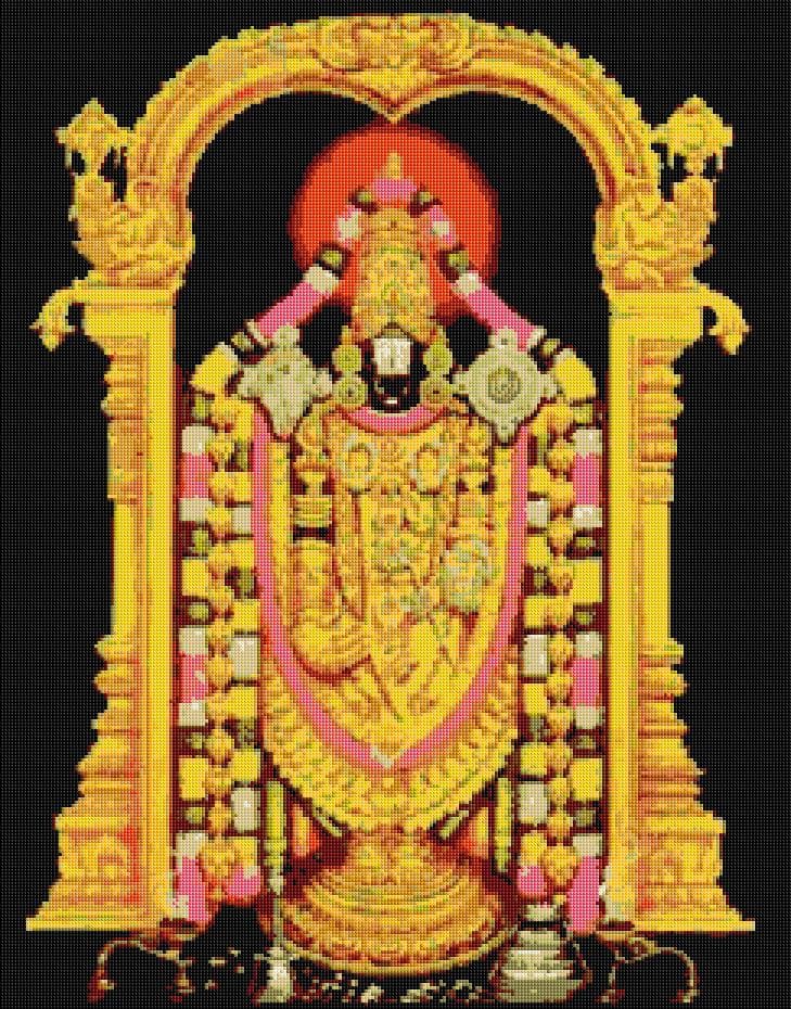 Lord Venkateswara free cross-stitch pattern
