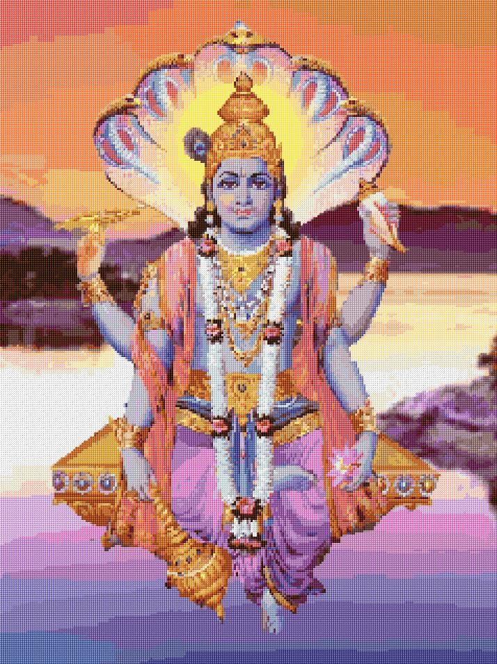 Lord Vishnu free cross-stitch pattern