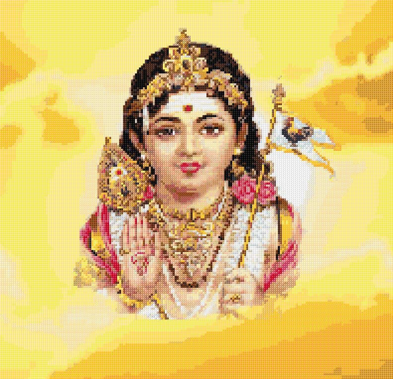 Lord Muruga free cross-stitch pattern