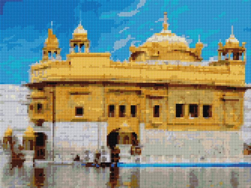 Golden Temple in Amritsar free cross-stitch pattern