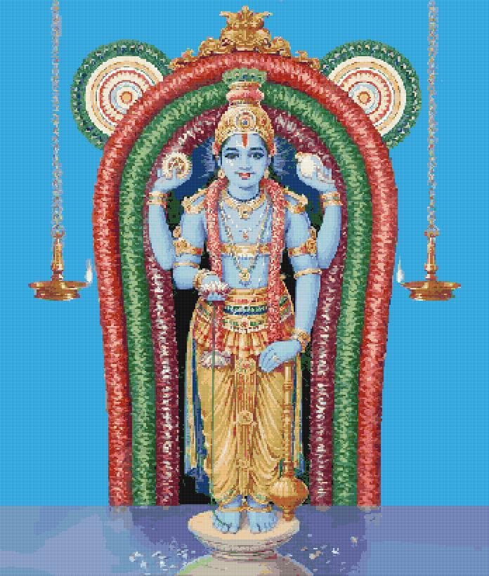 Sri Guruvayurappan free cross-stitch pattern