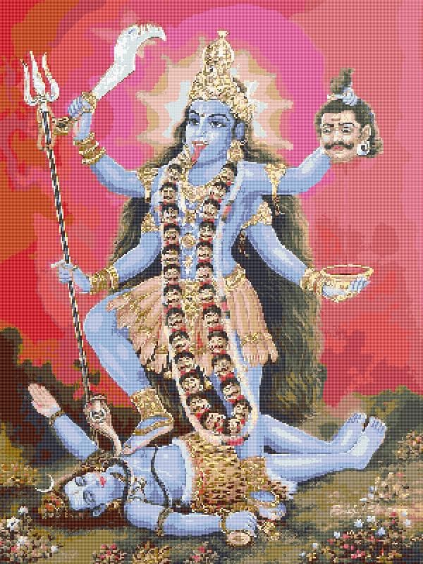 Godess Kali free cross-stitch pattern