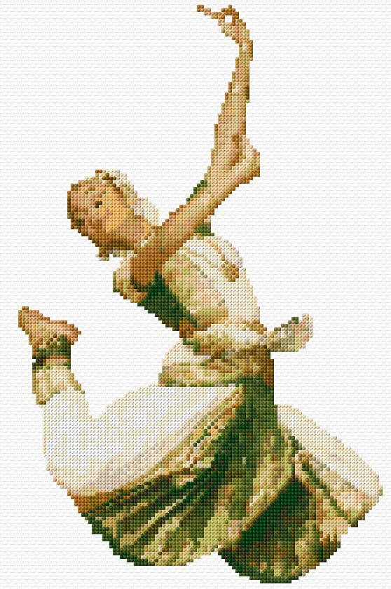 Bharatnatyam Dancer free cross-stitch pattern