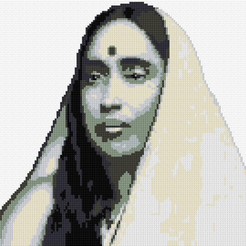 Sri Sarada Devi free cross-stitch pattern