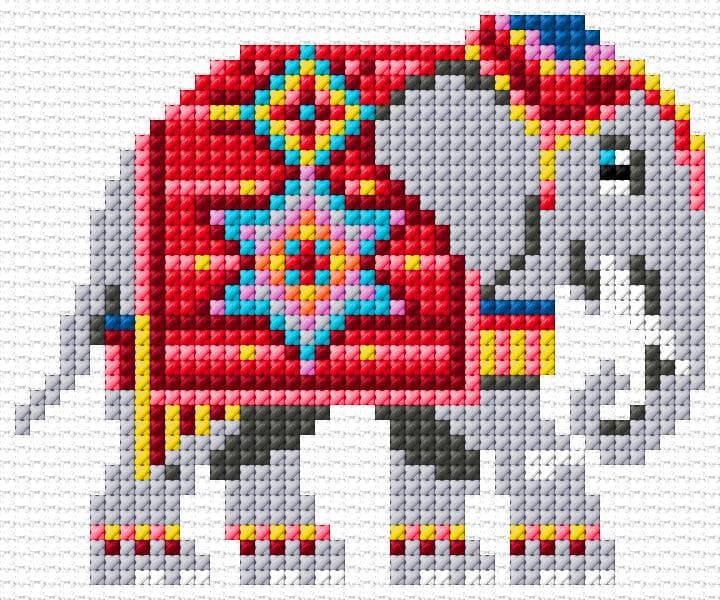 Elephant free cross-stitch pattern